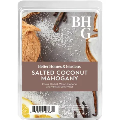 【ウォルマートPB】ベターホームズ&ガーデンズ ソルテッドココナッツ マホガニー ワックスメルト 約142g Better Homes & Gardens Salted Coconut & Mahogany Scented Wax Melts Value Pack, 5 oz 【お取り寄せ商品】