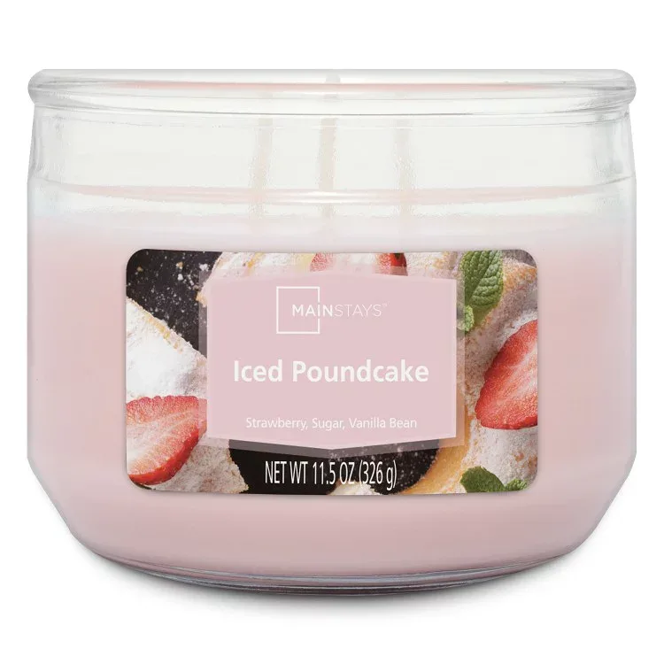 メインステイズ 3芯 アイスドパウンドケーキ キャンドル 約326g Mainstays Iced Poundcake Scented 3 Wick Candle, 11.5 oz. 【お取り寄せ商品】