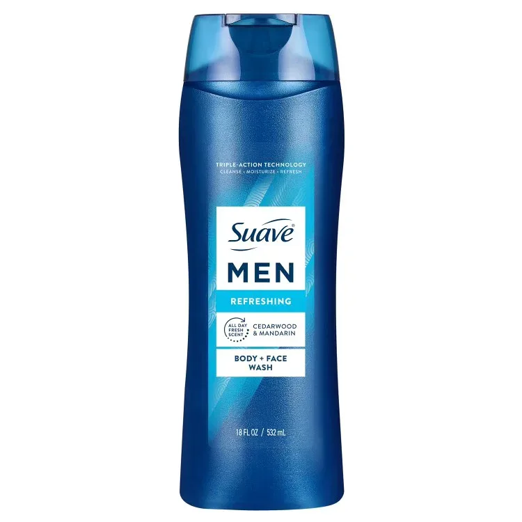 スアーブ メン リフレッシング 2in1 ボディ&フェイスウォッシュ 532ml Suave Men Refreshing 2-in-1 Body & Face Wash 18 FL OZ 【お取り寄せ商品】