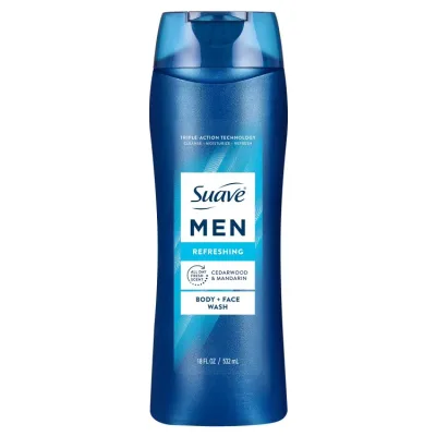 スアーブ メン リフレッシング 2in1 ボディ&フェイスウォッシュ 532ml Suave Men Refreshing 2-in-1 Body & Face Wash 18 FL OZ 【お取り寄せ商品】