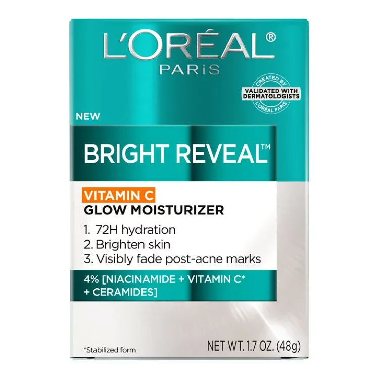 ロレアル パリ ブライトリビール ビタミンC グロウ モイスチャライザー 48g L'Oreal Paris Bright Reveal Vitamin C Glow Moisturizer 1.7 oz 【お取り寄せ商品】