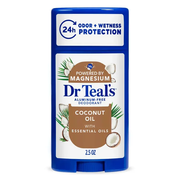 ドクターティールズ アルミニウムフリー デオドラント ココナッツオイル&エッセンシャルオイル 71g Dr Teal's Aluminum Free Deodorant, Coconut Oil with Essential Oils, 2.5 oz 【お取り寄せ商品】