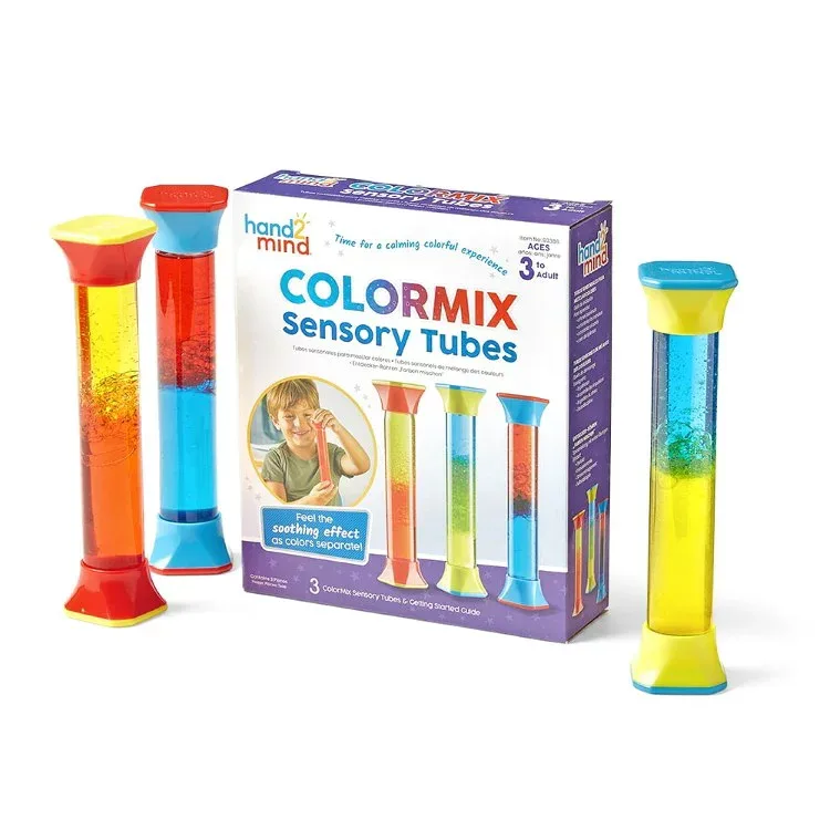 ハンドトゥーマインド カラーミックス 感覚フィジェットチューブ 3本セット hand2mind ColorMix Sensory Fidget Tubes, Set of 3 【お取り寄せ商品】