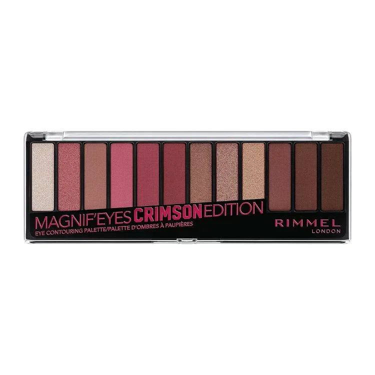 リンメル マグニファイズ アイシャドウパレット 12色 007 クリムゾン 14g Rimmel Magnif'Eyes Eyeshadow Palette 12 Shades 007 Crimson 0.5 oz 【お取り寄せ商品】