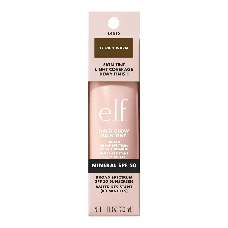 エルフ ハローグロウ スキンティント ミネラル SPF50 17 リッチウォーム 約30mL e.l.f. Halo Glow Skin Tint Mineral SPF 50, 17 Rich Warm, 1 fl oz 【お取り寄せ商品】