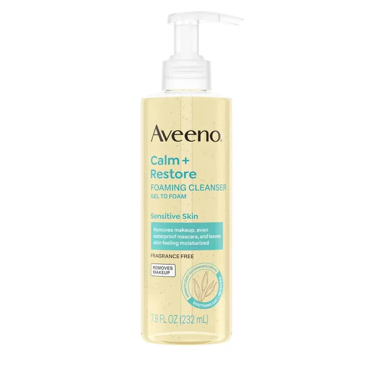 アビーノ カーム+リストア ジェントル フォーミング フェイシャルクレンザー 約231mL Aveeno Calm + Restore Gentle Foaming Facial Cleanser 7.8 fl oz 【お取り寄せ商品】