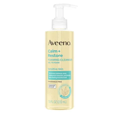 アビーノ カーム+リストア ジェントル フォーミング フェイシャルクレンザー 約231mL Aveeno Calm + Restore Gentle Foaming Facial Cleanser 7.8 fl oz 【お取り寄せ商品】