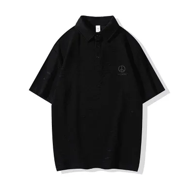 Polo Shirt Men's Short Sleeve Tops Collared Shirt Cut and Sewn Vintage Style Distressed Broken Design Casual Pullover Loose Fit Loose Daily Use Town Use Street American Casual Spring Summer