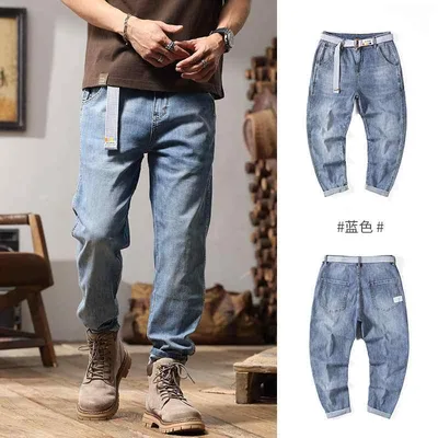 デニムパンツ メンズ ストレート テーパード ウォッシュ加工 ライトブルー アメカジ ワークパンツ カジュアル ジーンズ ボトムス オールシーズン