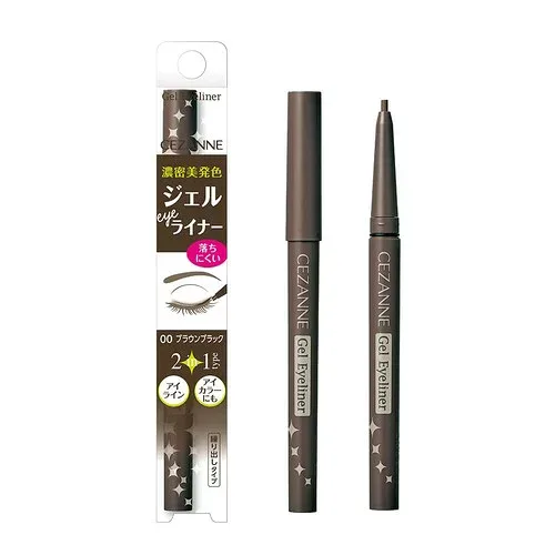 セザンヌ ジェルアイライナー 00 ブラウンブラック 0.1g 描き心地なめらか高密着2in1ジェルアイライナー