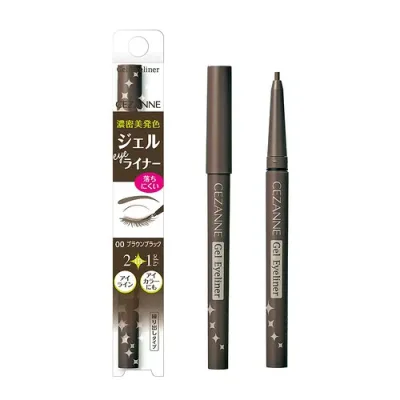 セザンヌ ジェルアイライナー 00 ブラウンブラック 0.1g 描き心地なめらか高密着2in1ジェルアイライナー