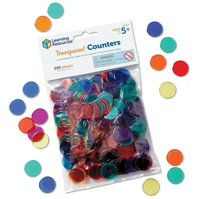ラーニング リソーシーズ Transparent Counters カラフルカウンター 透明おはじき LER 0131