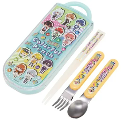 スケーター(Skater) 弁当用箸 子供用 トリオセット 箸 スプーン フォーク 16.5cm カラフルピーチ 26 男の子 女の子 TACC2-A
