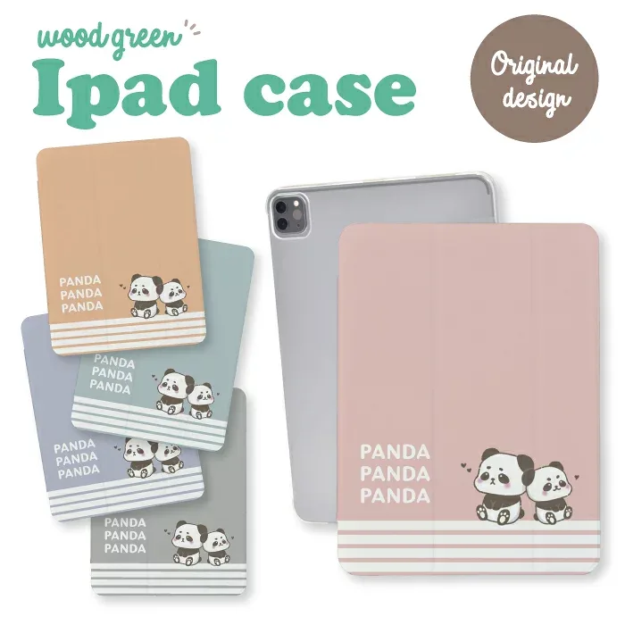 iPad Pro 13 inch (M4) case iPad Pro M4 13 inch A2925 A2926 A3007 iPad cover iPad case iPad cover case panda panda animal loose cute cute character striped kids notebook type free shipping mail delivery