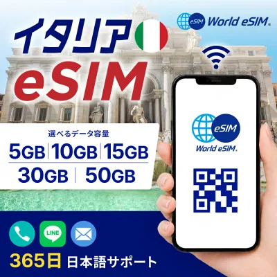 イタリア eSIM 10GB データ通信のみ可能 ご利用日数30日 TIM Vodafone WIND ヨーロッパ SIM SIMカード プリペイドSIM 30日 ローマ ミラノ フィレンツェ ナポリ ベネツィア アマルフィ データ 通信 メールで受取 一時帰国 留学 短期 出張