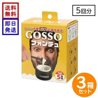 GOSSO フォンデュ 5回用×3箱 ゴッソ ブラジリアン ノーズワックス 鼻毛ワックス 鼻毛脱毛 電子レンジ不要 USBウォーマー付き 送料無料