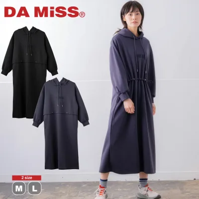 フィットネスウェア DA MiSS ダミス volume#19 全2色×2サイズ ソフトタッチ フードワンピース レディース トップス 半袖 damiss ダンスウェア スポーツウェア ピラティスウェア ヨガウェア ストレッチ性 さらさら 軽い ストレッチ素材 快適