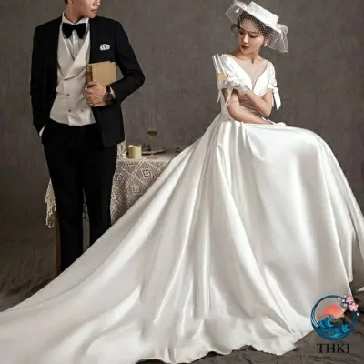 【全品5%ポイント】袖あり ロングドレス 結婚式 A ラインドレス ウエディングドレス 二次会 花嫁 パーティードレス 演奏会 ブライダル エンパイア ワンピース お呼ばれ 大きいサイズ 披露宴 海外挙式 前撮り 白 wedding dress XXS XS S M L XL XXL XXXL
