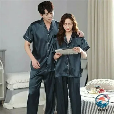 【全品5%ポイント】ペアパジャマ 春夏 シルク カップル 半袖 夏 6 色 サテン メンズ レディース 高級 結婚祝い プレゼント カップル ルームウェア おすすめ セクシー おしゃれ 無地 人気 部屋着 カジュアル
