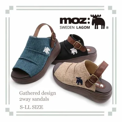 【人気商品再入荷!】moz 厚底 2way ストラップ ギャザー サンダル