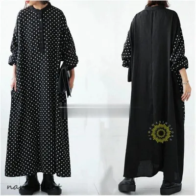 ドットワンピース 長袖 ワンピース レディース 春服 薄手 夏服 ロング丈 さらさらと 水玉 無地 卒業式 入学式 スタンドカラー 可愛い大人