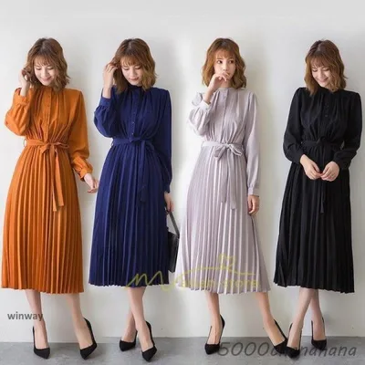 ワンピース 春 秋服 きれいめ レディース フォーマル 長袖 シャツ 秋物 Aライン ロング丈 二次会 通勤 OL 40代 着痩せ フェミニン 上品 お出かけ