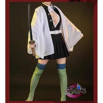 三分妄想 鬼滅の刃 コスプレ 甘露寺蜜璃 衣装 ※ウイッグ 靴 刀 追加可