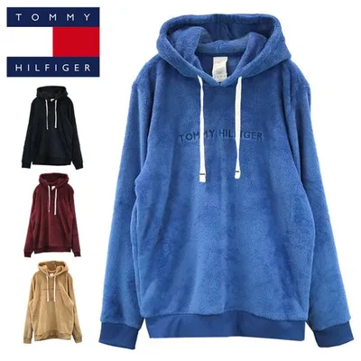 トミーヒルフィガー パーカー 起毛 長袖 トップス 薄手 メンズ TOMMY HILFIGER ボアパーカー フーディー 部屋着 ルームウェア 09T4533