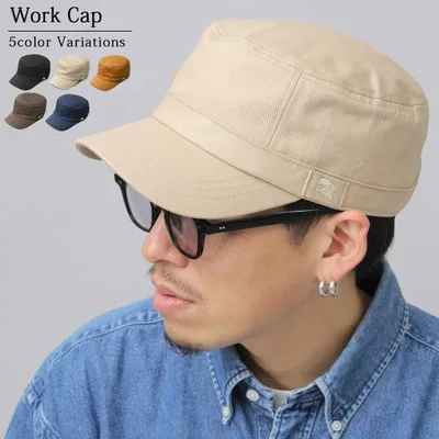 ワークキャップ メンズ レディース キャップ 帽子 コットンツイル 綿100% 深め サイズ調整 メッシュ 通気性 アジャスター付き カジュアル