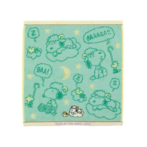 ウォッシュタオル ピーナッツ スヌーピー 干支 シープ 34×35cm 綿100% 西川 ハンドタオル キャラクター グッズ 羊 ひつじ 未 ギフト プレゼント