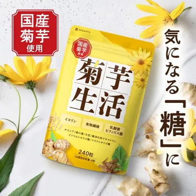 菊芋 サプリメント 菊芋生活 国産菊芋 イヌリン 51,000mg サラシア 乳酸菌 30日分 240粒入 キクイモ ポイント利用 爆買
