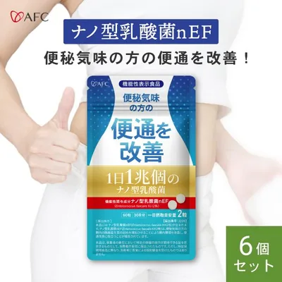 1日1兆個の ナノ型 乳酸菌 30日分 6袋セット【機能性表示食品】サプリメント サプリ 乳酸菌 善玉菌 オリゴ糖 水溶性食物繊維 イヌリン ナノ型乳酸菌 爆買