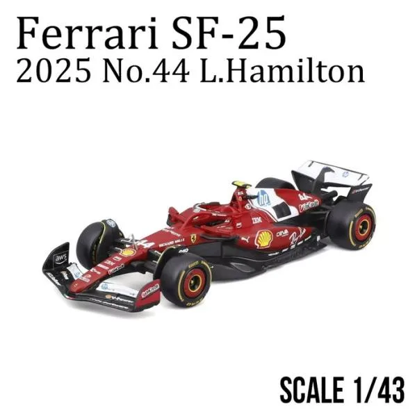 フェラーリ ミニカー 1/43 L.ハミルトン F1 レーシングカー スポーツカー レッド 公式ライセンス モデルカー 43分の1 車模型 ギフト ダイキャストモデル 完成品
