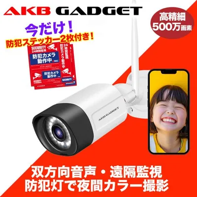 防犯カメラ 家庭用 屋外 ワイヤレス AI 動体検知 wifi 防水防塵 双方向音声 遠隔監視 500画素 ネットワークカメラ 監視カメラ SDカード録画 NVR増設可能