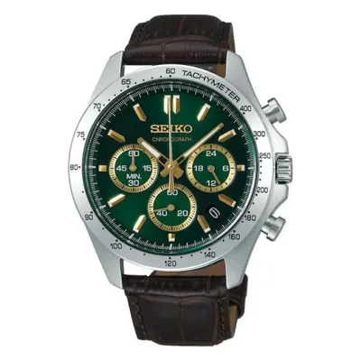 セイコー SEIKO 腕時計 スピリット クロノグラフ クオーツ メンズ 革ベルト グリーン SBTR017