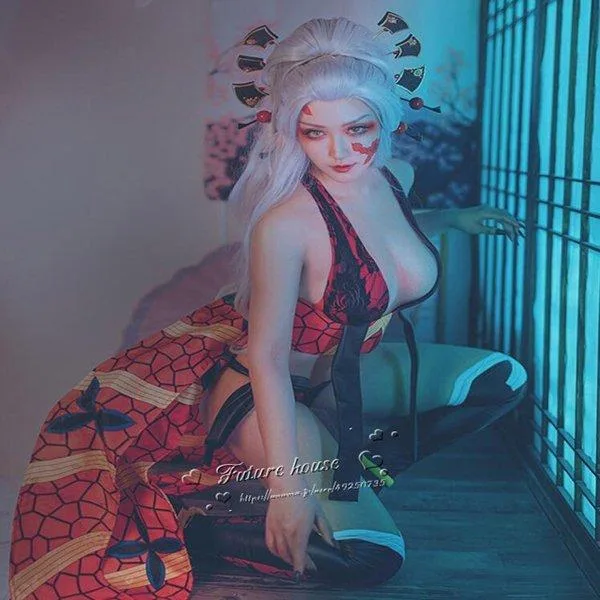 鬼滅の刃 風 堕姫(だき) コスプレ衣装 ウィッグ 髪飾り cosplay ハロウィン仮装 変装 コスチューム