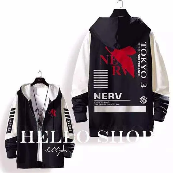 新世紀エヴァンゲリオン 風 NERV 周辺 コート着 長袖 M-4XL スウェット 春秋 薄/厚手 衣装 カジュアルウェア ペアルック