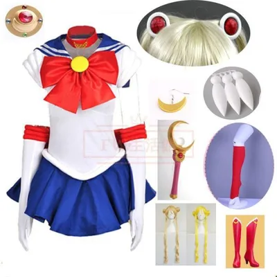 美少女戦士セーラームーン風 子供用大人用月野うさぎ セーラーコスプレ衣装ウィッグcos靴頭飾りコスチューム 仮装変装