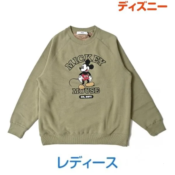 トレーナー ミッキー くまのプーさん ディズニー スウェット ジャギーボアクルー レディース 長袖 Disney キャラクター 秋 冬 春