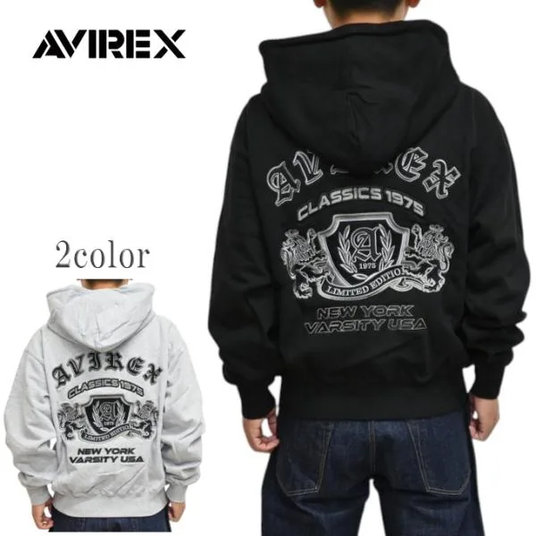 AVIREX アヴィレックス 783-6231011 ヴァーシティー ジップアップ パーカー SELECTED AUTHORITY スウェット フーディ アビレックス メンズ