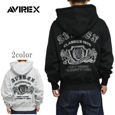 AVIREX アヴィレックス 783-6231011 ヴァーシティー ジップアップ パーカー SELECTED AUTHORITY スウェット フーディ アビレックス メンズ