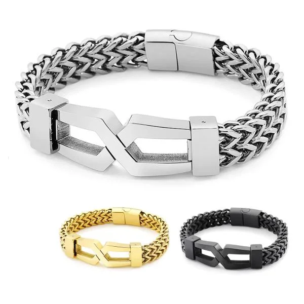 ブレスレット インフィニティ 喜平チェーン 2層 ステンレス メンズアクセサリー シルバー ゴールド ブラック 爆買 送料込み