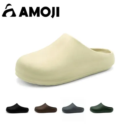 AMOJI アモジ スリッパ メンズ サンダル レディース ワークサンダル 土踏まず 足裏アーチ 穴なし 厨房用 医療用 防水 室内履き 外履き eva 衝撃吸収 水遊び