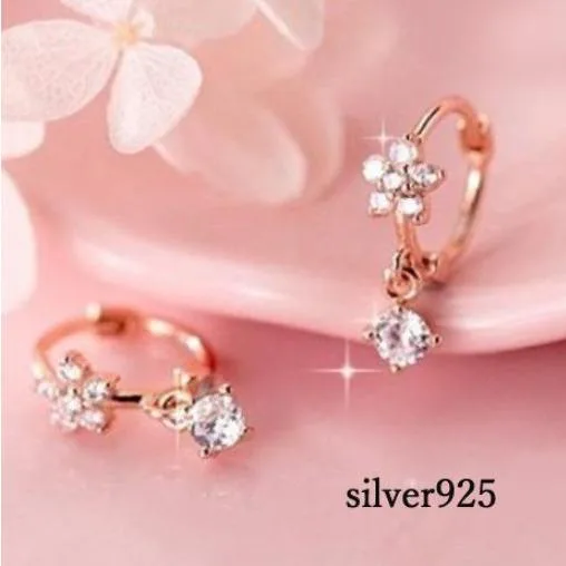 フープピアス アレルギー対応 ピアス レディース 花 フラワー つけっぱなし 18K ピアス 18金 2個セット リングピアス 小さめ
