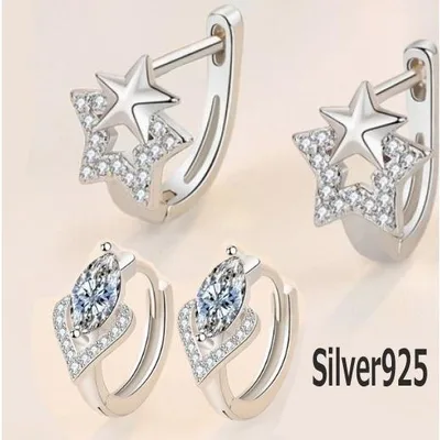 フープピアス アレルギー対応 ピアス 18金 レディース 18k つけっぱなし 小さい シルバー925 星 V字 ライス形 キュービックジルコニア