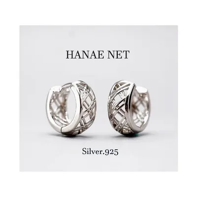 フープピアス レディース アレルギー対応 SILVER メッシュ シルバー925 つけっぱなし エンジェルピアス 両耳用2個セット