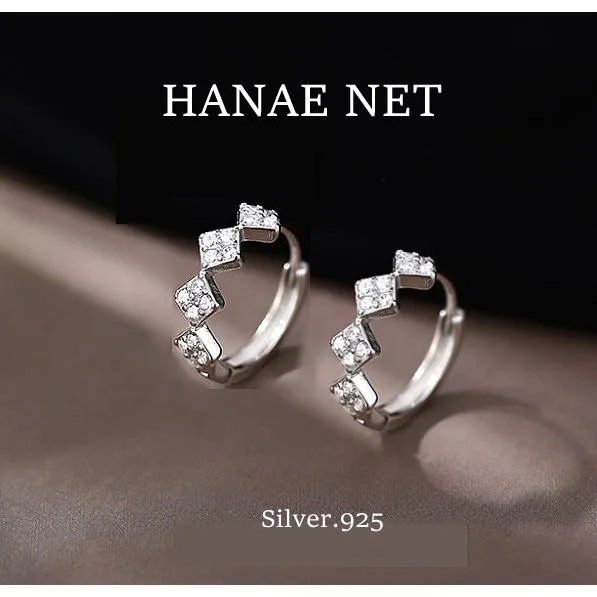 フープピアス レディース アレルギー対応 ダイヤ リング つけっぱなし シルバー925 SILVER