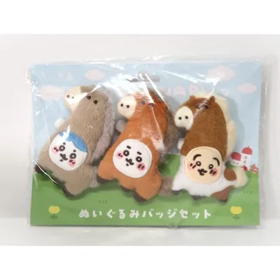 ちいかわ なんか小さくてかわいいやつ ちいかわ&ハチワレ&うさぎ UMA TO NARUなぬいぐるみバッジセット