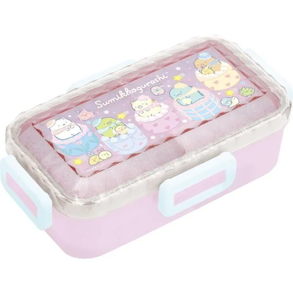 すみっコぐらし 4点ロック ふわっとランチボックス ダイヤカット KA31802 ランチマーケット 弁当箱 ドーム型フタ 仕切り付 食洗機対応 幼稚園 小学校