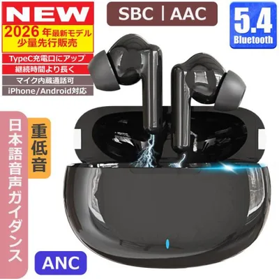 ワイヤレスイヤホン Bluetooth5.4 FIPRIN 7334 コンパクト 高音質 重低音 防水 スポーツ iPhone 16 15 14 Android ブルートゥース 最新型